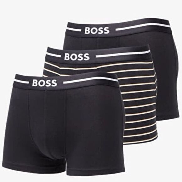 3 PK.BOSS HUGO BOSS Men's COTTON Power Stripe Logo Boxer Trunks S - Picture 1 of 8